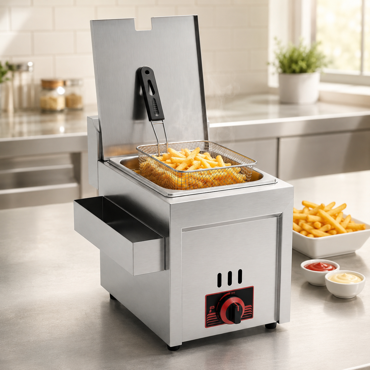 Amazon 6-Liter Stainless Steel Gas Deep Fryer