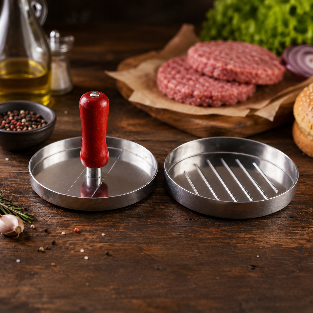 Imperia Stainless Steel Manual Hamburger Patty Maker