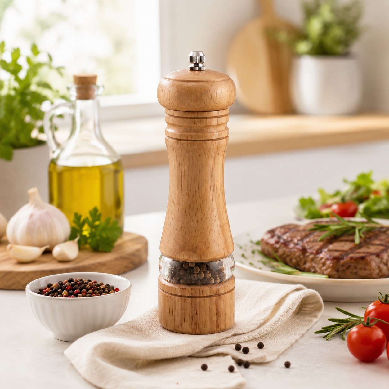 A.B Large Wooden Pepper Grinder
