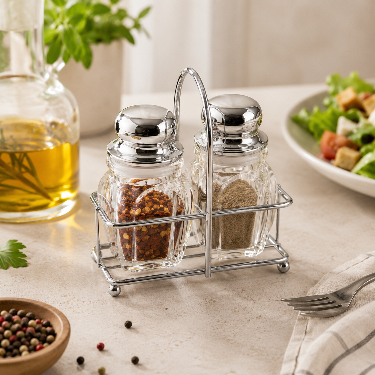 Shengya 2-Piece Glass Cruet Spice Dispenser Set