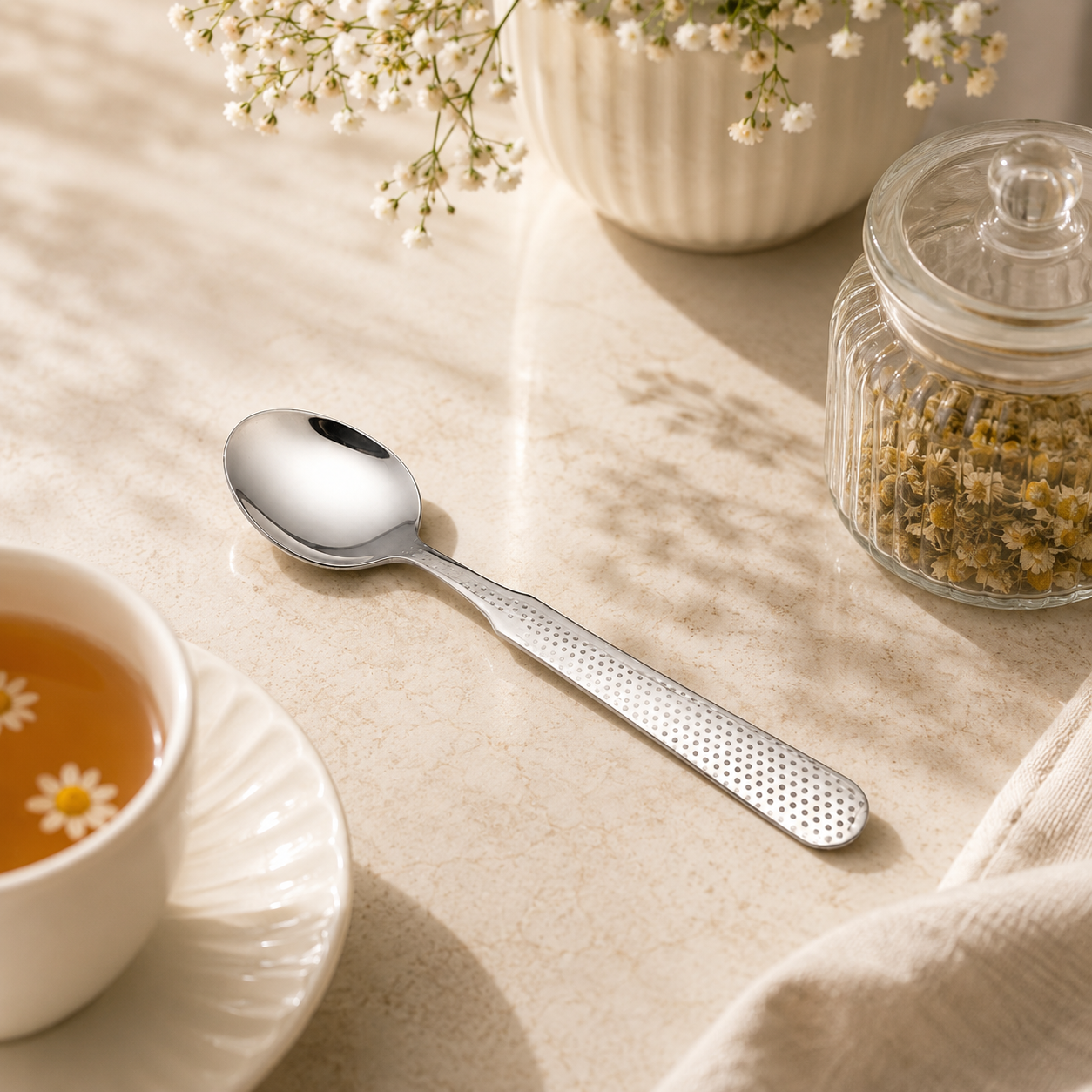 TRD 6-Piece Stainless Steel Silver Long Tea Spoon Set