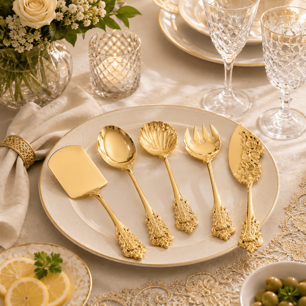 G.N 5-Pieces Brass Cutlery Sets Kaka Bawa Sons