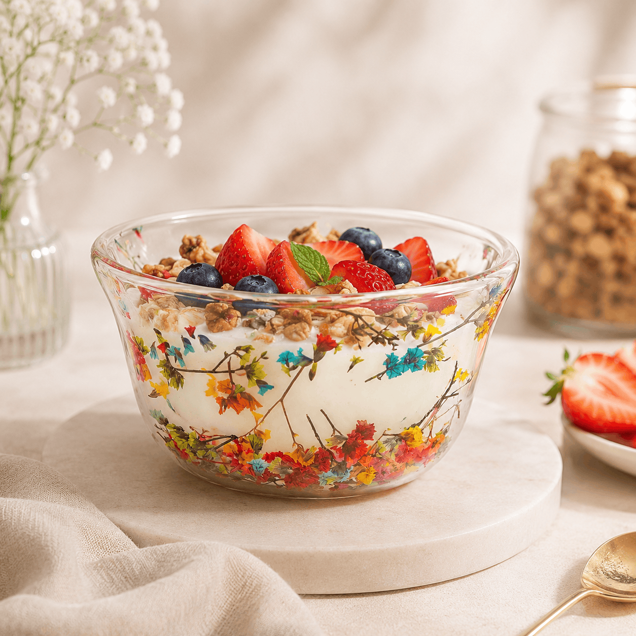 S.G 450 ML Borosilicate Glass Double Wall Dessert Bowl Kaka Bawa Sons