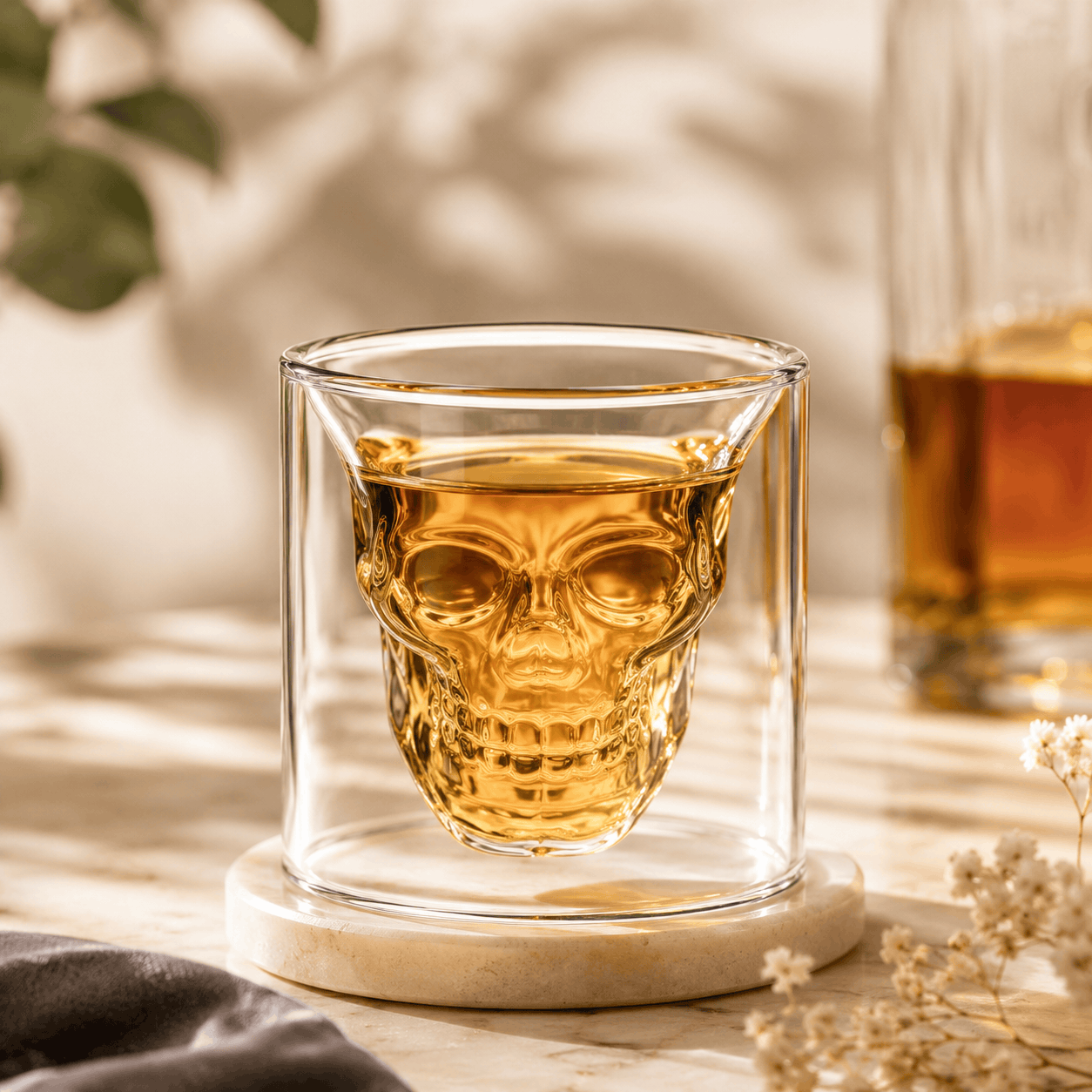 D.W.M 150 ML Double Wall 3D Skull Glass Small Glass Kaka Bawa Sons