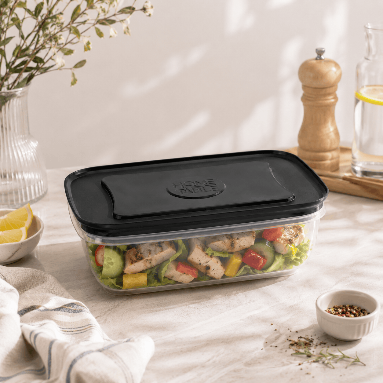 Home Table 1-Liter 960 g Plastic Food Containers Kaka Bawa Sons