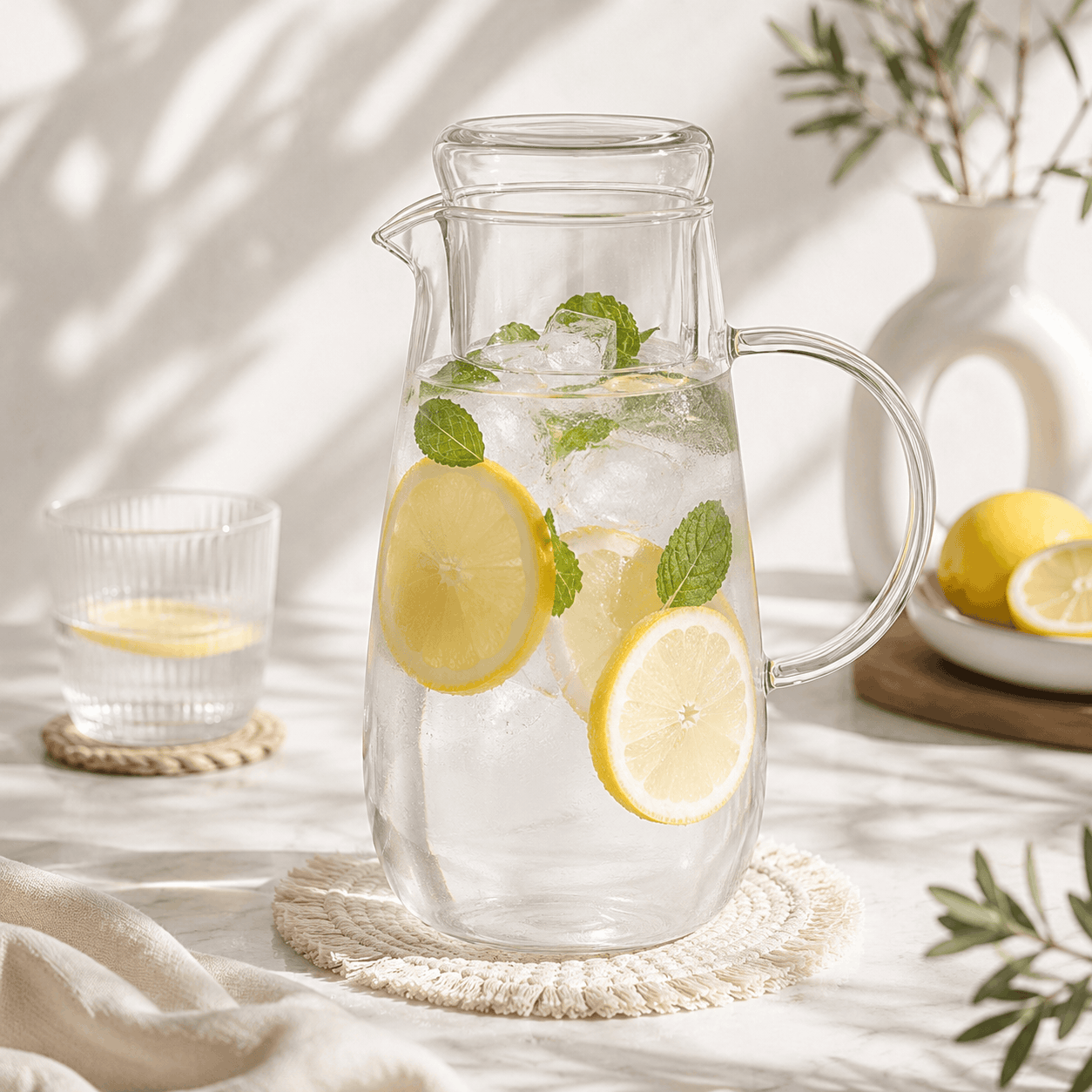 Home Table 1.47-Liter Glass Water Jug With Infuser Kaka Bawa Sons