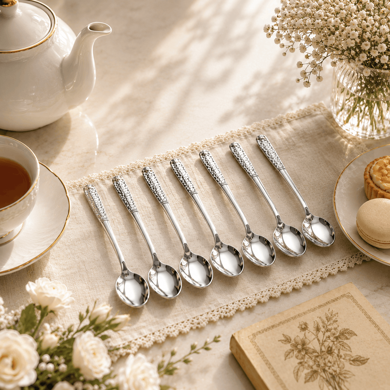 Blaze R.P.2 Stainless Steel 6-Piece Silver Tea Spoon Set Kaka Bawa Sons