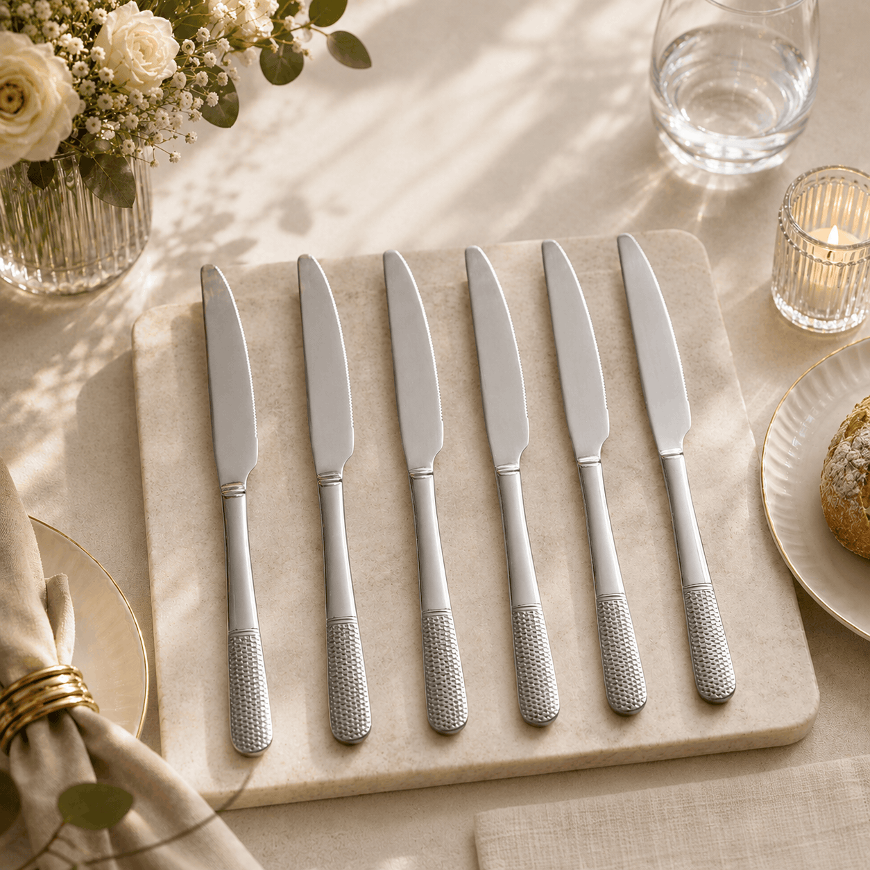 Blaze R.P.2 Stainless Steel 6-Piece Silver Table Knife Set Kaka Bawa Sons
