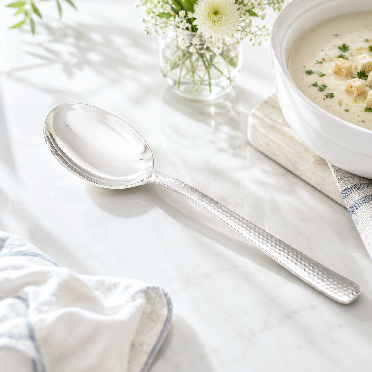 Blaze R.P.2 Stainless Steel 2-Piece Silver Serving Soup Spoon Set