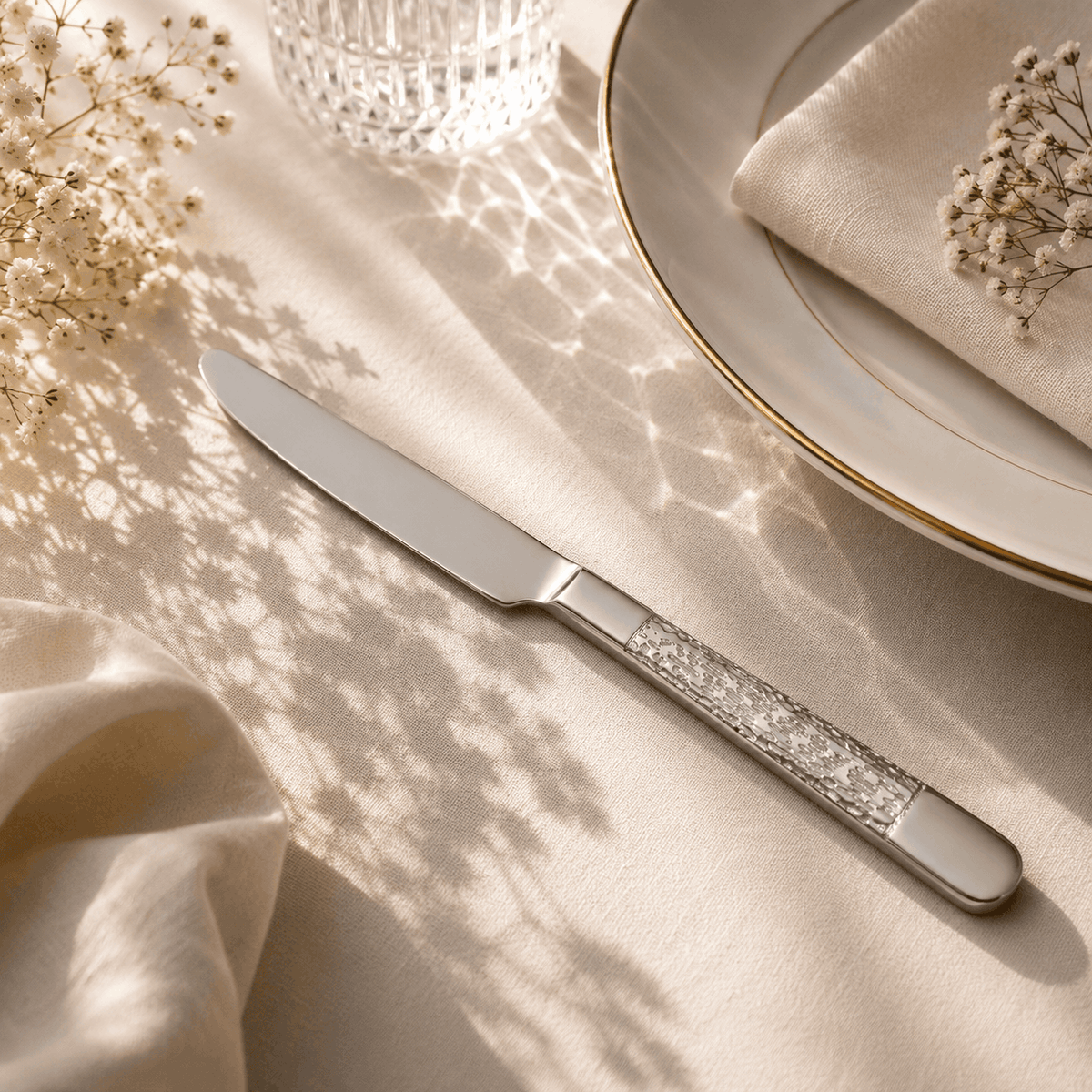 Blaze Tree 6-pIece Stainless Steel Silver Table Knife Set Kaka Bawa Sons