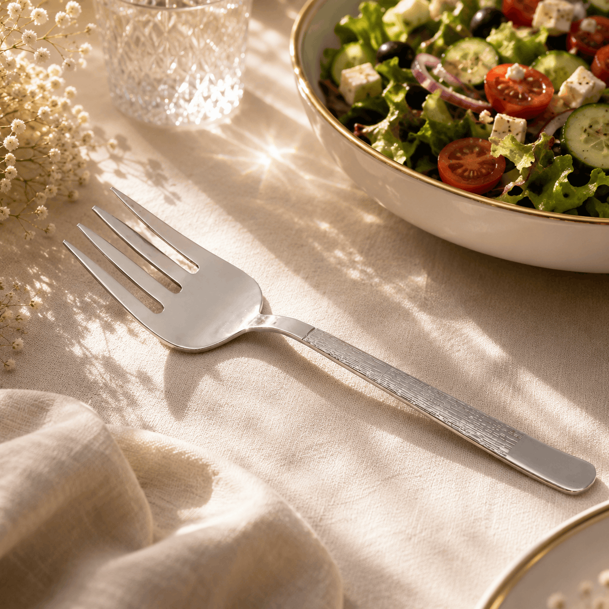 Blaze Tree 2-Piece Stainless Steel Silver Serving Fork Set Kaka Bawa Sons