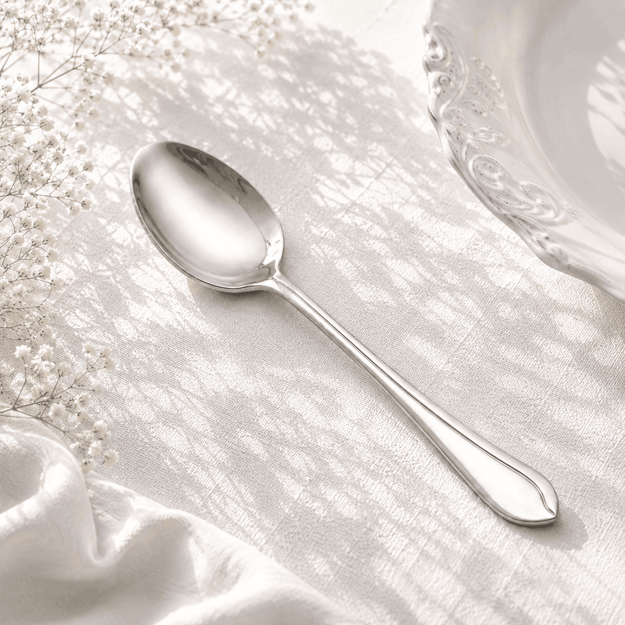 Fish Sandy 6-Piece Stainless Steel Silver Table Spoon Set Kaka Bawa Sons