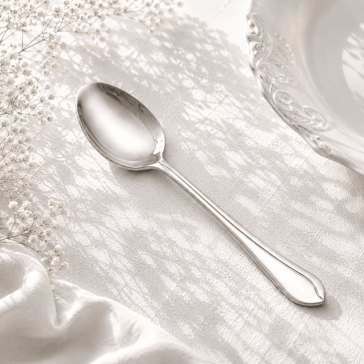 Fish Sandy 6-Piece Stainless Steel Silver Table Spoon Set Kaka Bawa Sons