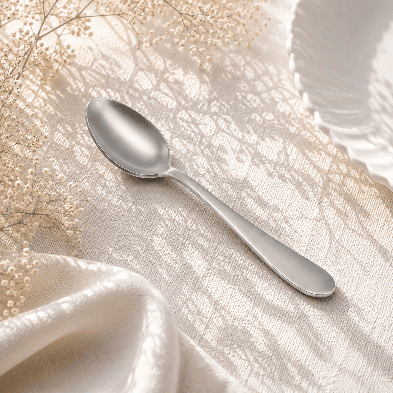 N.H 6-Piece Stainless Steel Silver Tea Spoon Set Kaka Bawa Sons