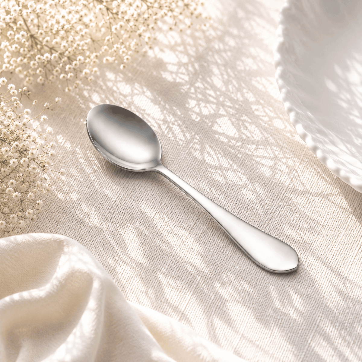 N.H 6-Piece Stainless Steel Silver Baby Spoon Set Kaka Bawa Sons