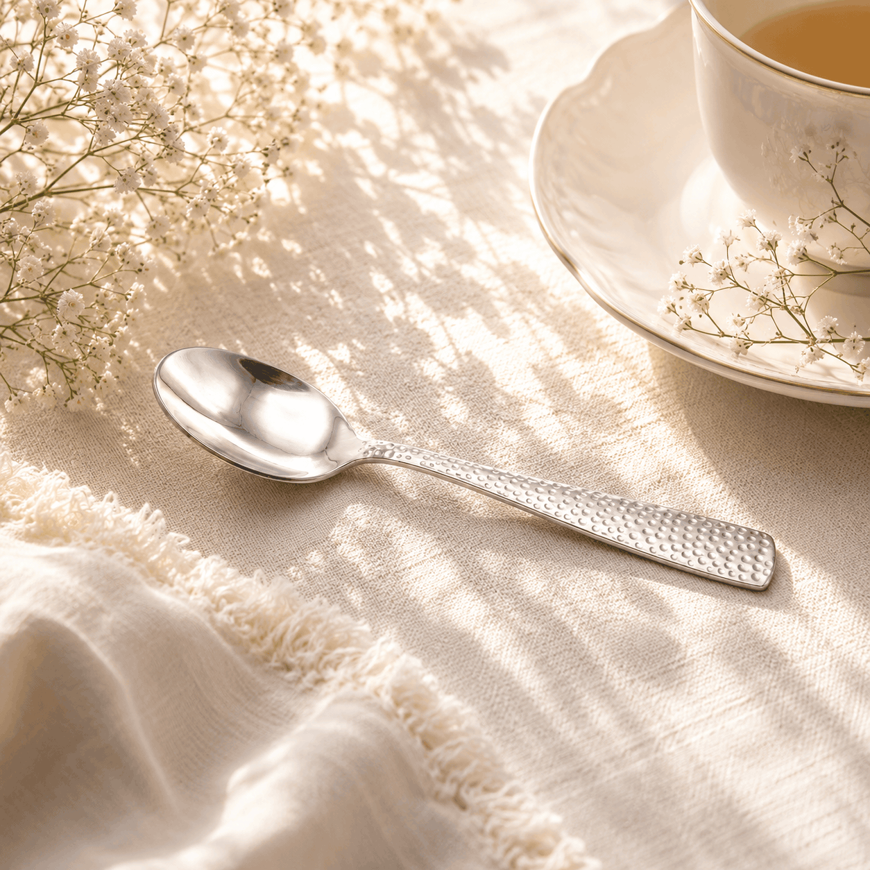 Humbur 6-Piece Stainless Steel Silver Tea Spoon Set Kaka Bawa Sons
