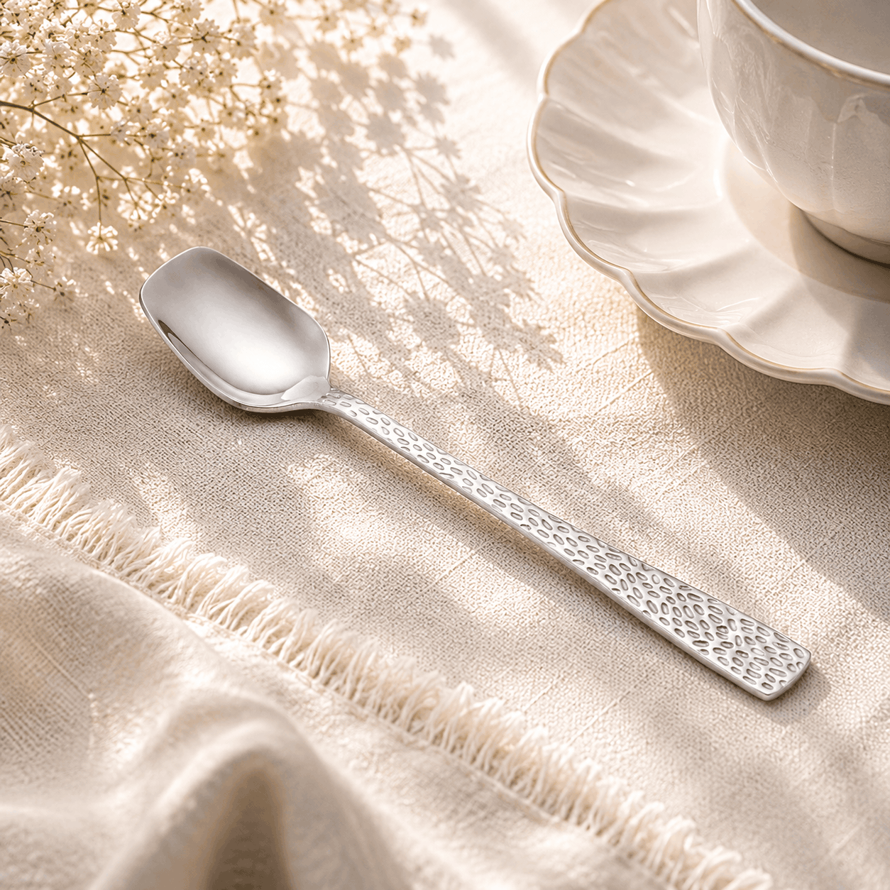 Humber 6-Piece Stainless Steel Silver Long Tea Spoon Set Kaka Bawa Sons