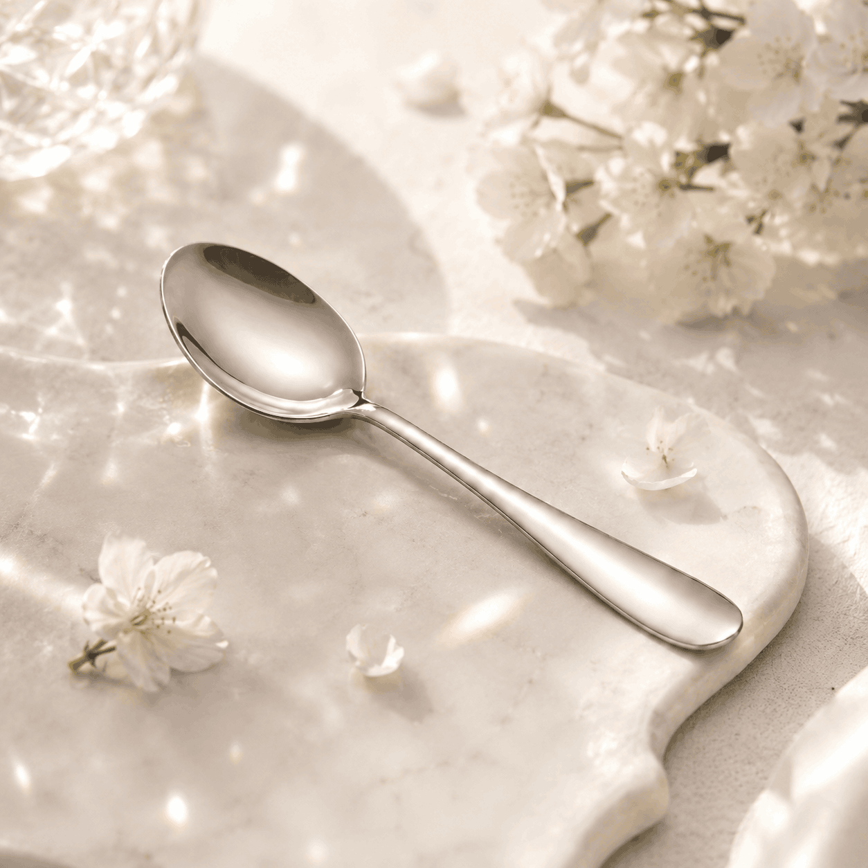 Mirror Polish 6-Piece Stainless Steel Silver Tea Spoon Set Kaka Bawa Sons