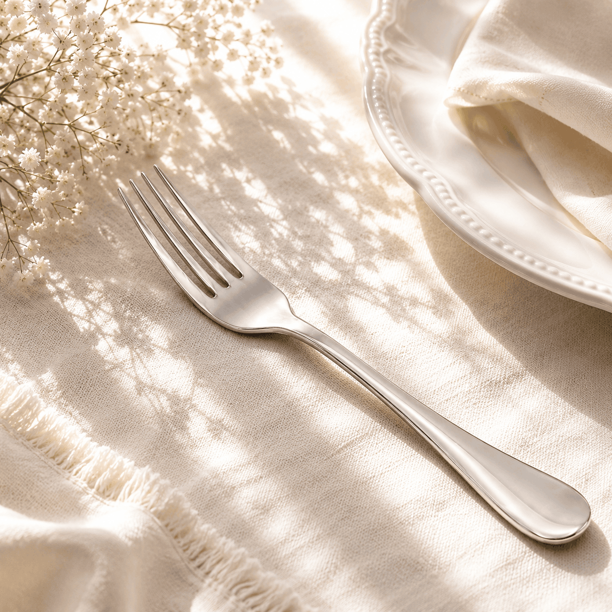 Omega 6-Piece Stainless Steel Silver Table Fork Set Kaka Bawa Sons