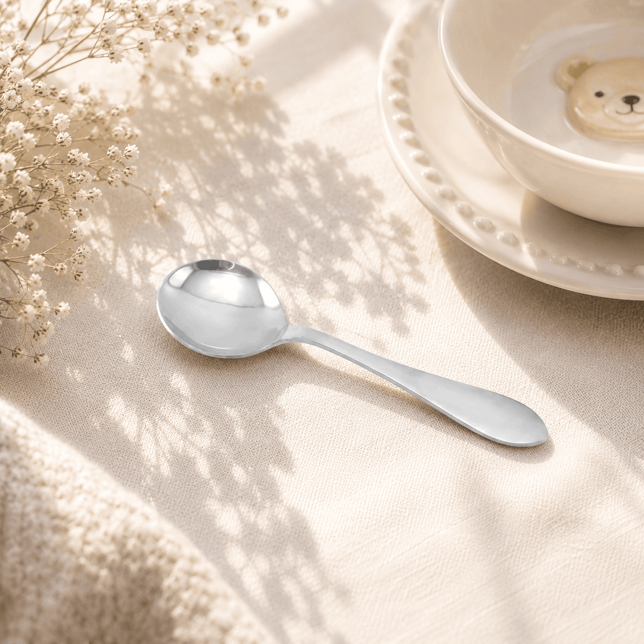 H.D 6-Piece Stainless Steel Silver Baby Soup Spoon Set Kaka Bawa Sons
