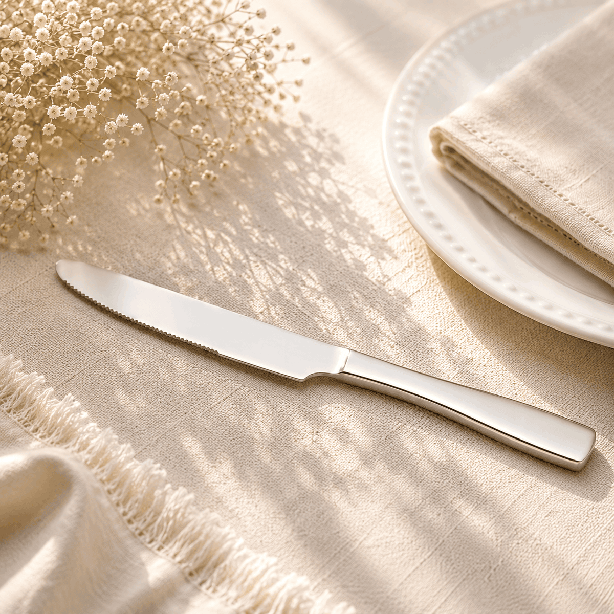 Polish 6-Piece Stainless Steel Silver Table Knife Set Kaka Bawa Sons