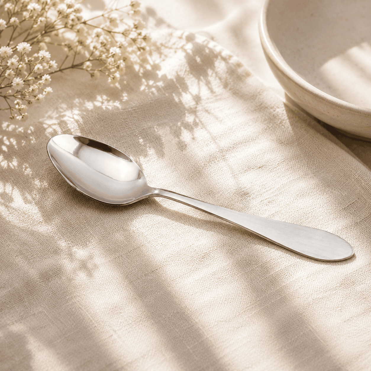 H.D 6-Piece Stainless Steel Silver Table Spoon Set Kaka Bawa Sons