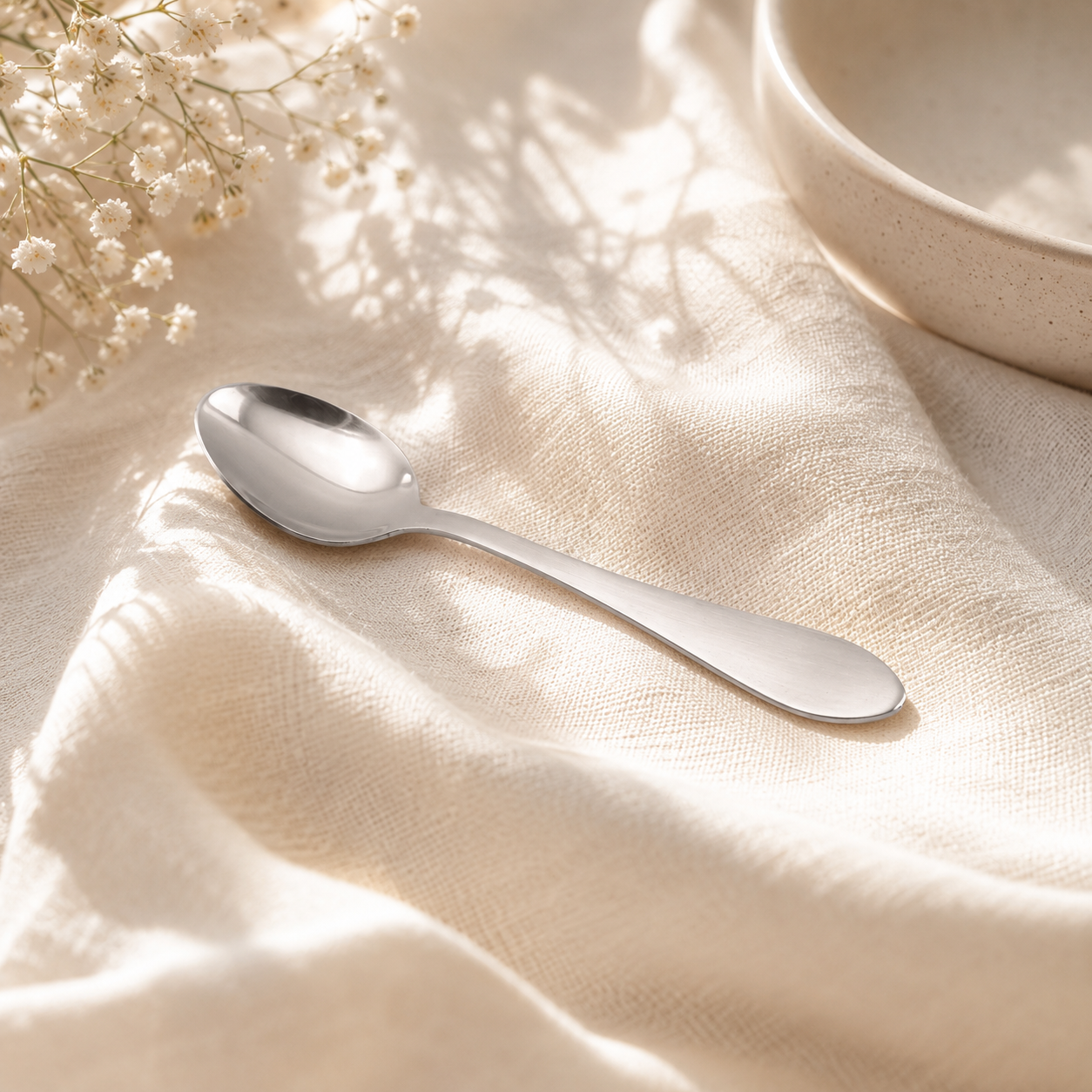 H.D 6-PIece Stainless Steel Silver Baby Spoon Set