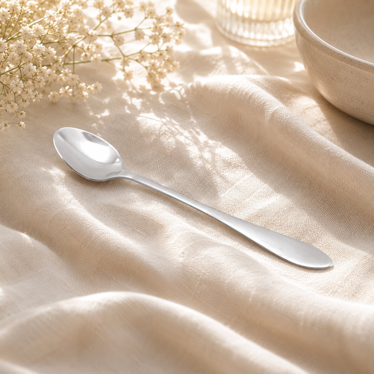 H.D 6-Piece Stainless Steel Silver Long Tea Spoon Set