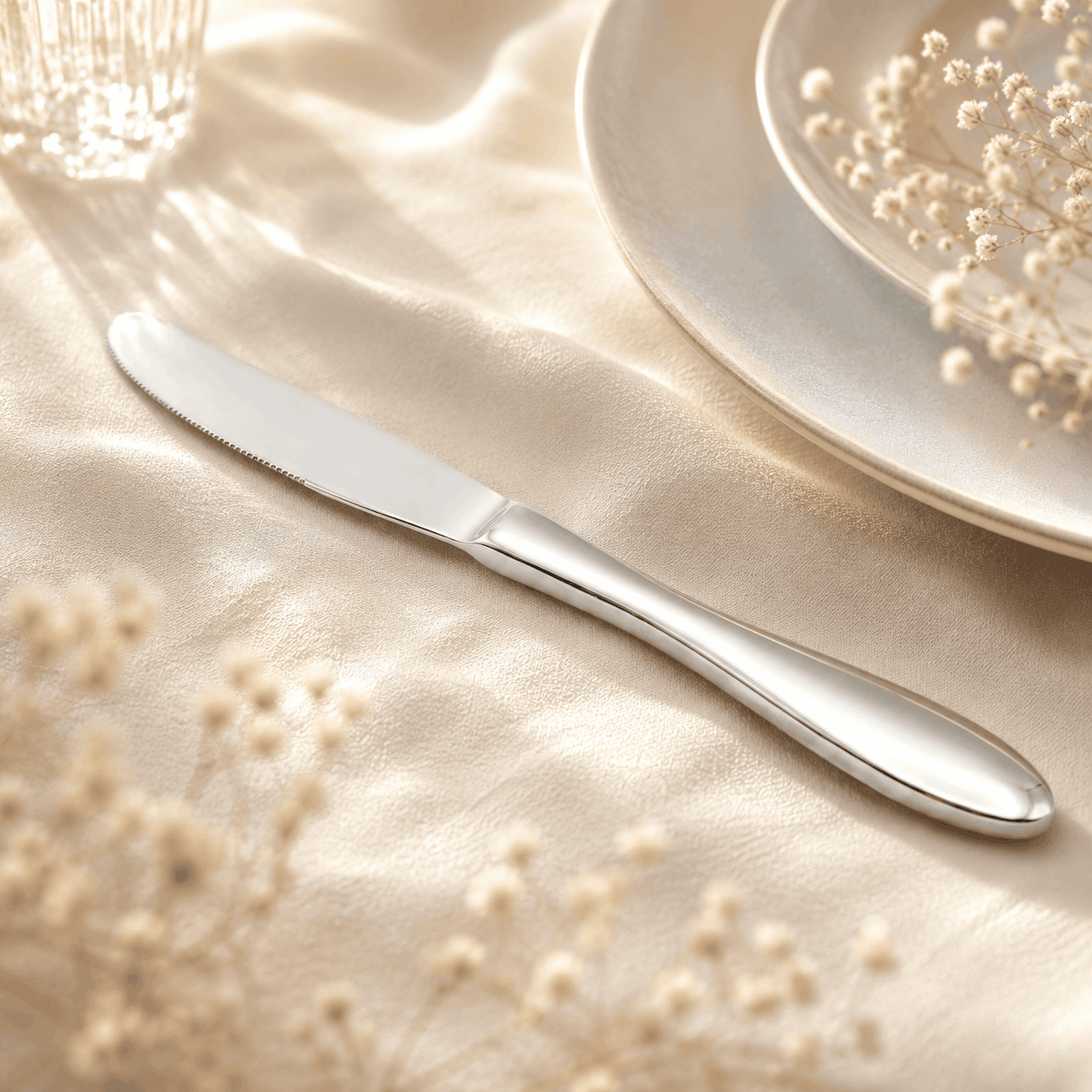 H.P 6-Piece Stainless Steel Silver Table Knife Set Kaka Bawa Sons