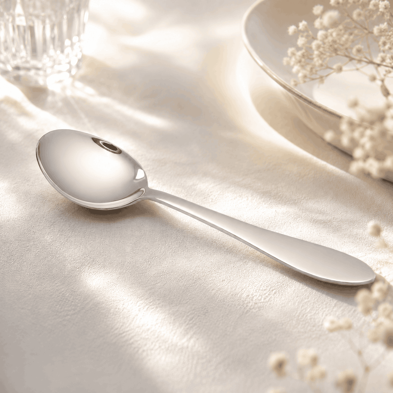 H.P 6-Piece Stainless Steel Silver Table Spoon Set Kaka Bawa Sons