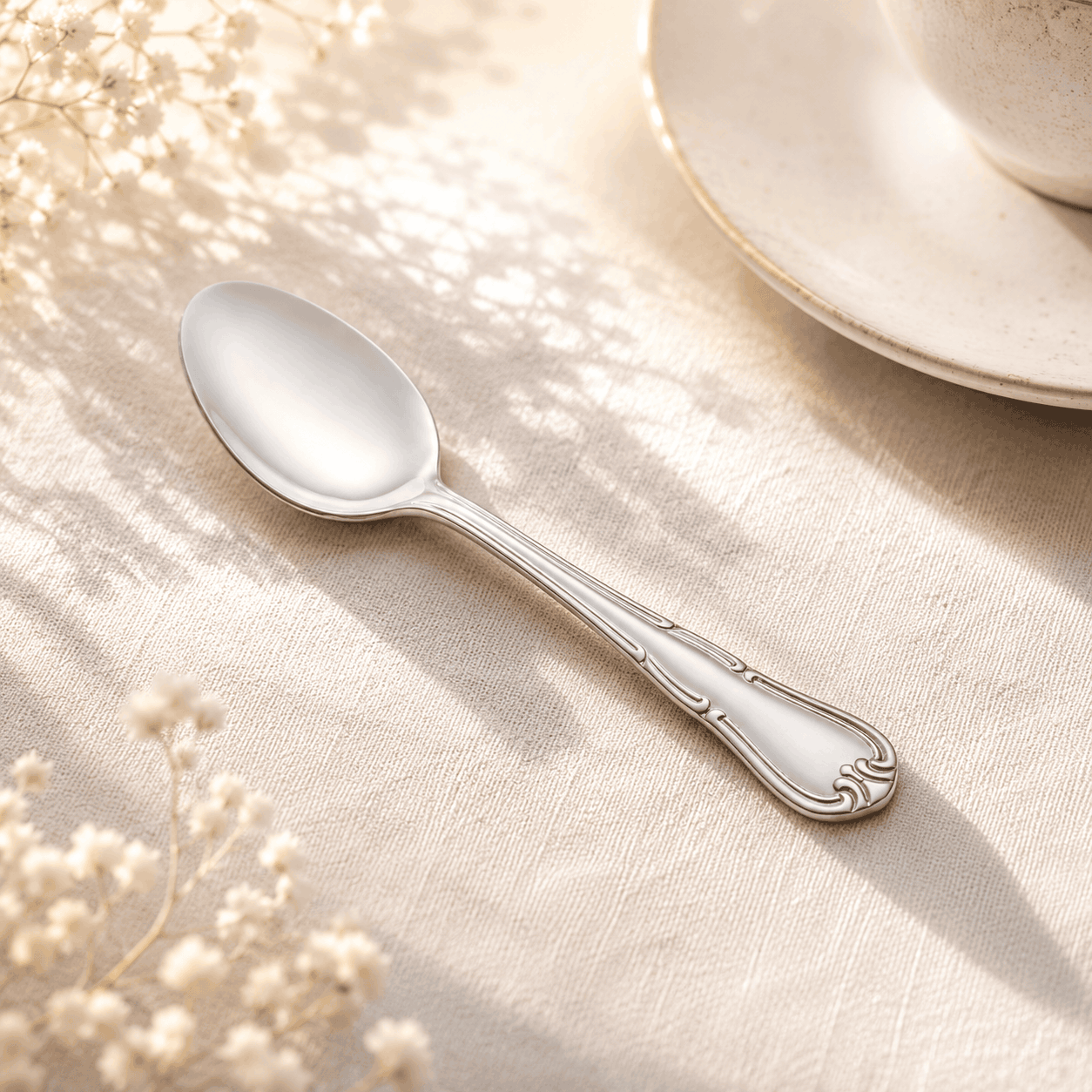 Venus 6-Piece Stainless Steel Silver Tea Spoon Set Kaka Bawa Sons
