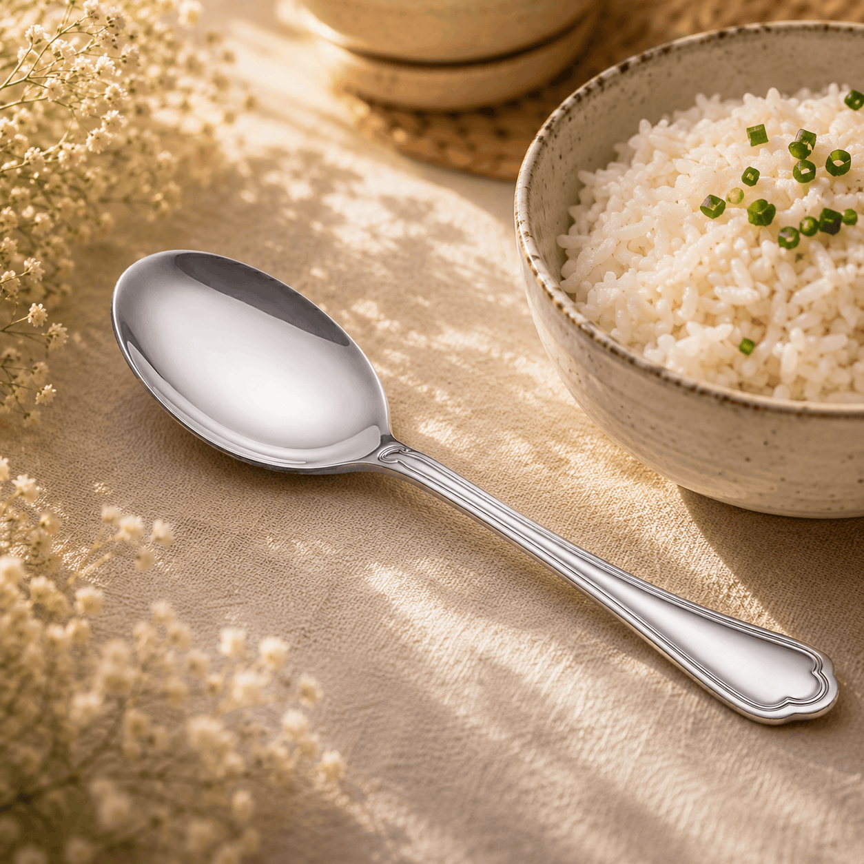 N.F Moon Stainless Steel Silver Serving Rice Spoon Kaka Bawa Sons
