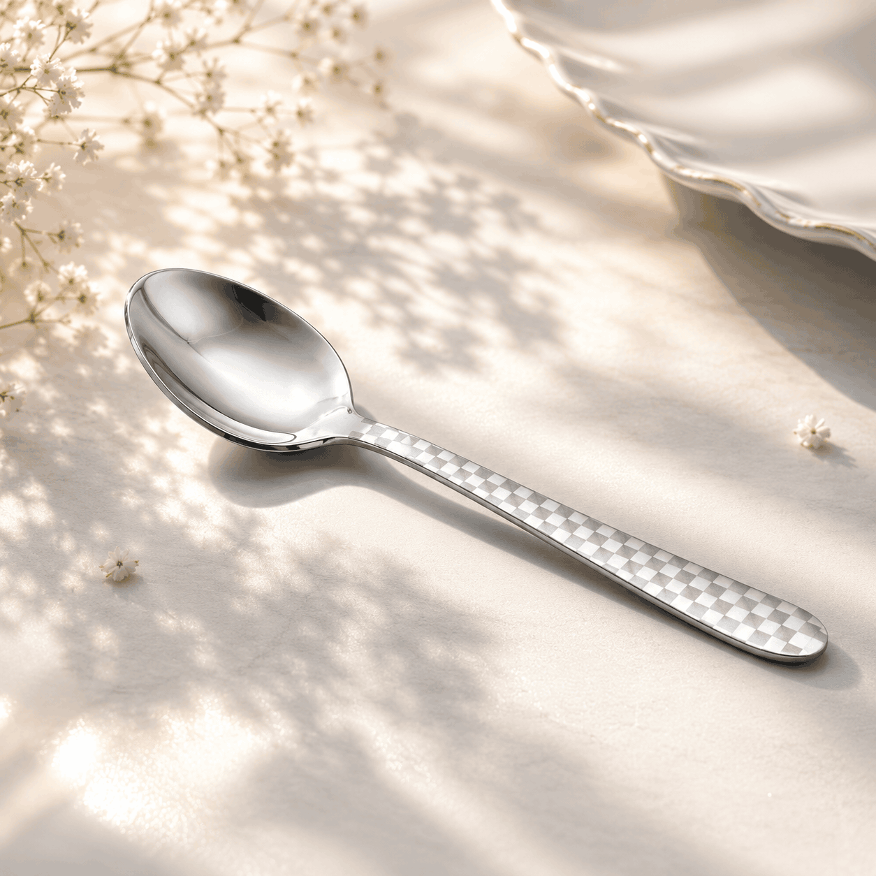 Lazer One 6-Piece Stainless Steel Silver Tea Spoon Set Kaka Bawa Sons