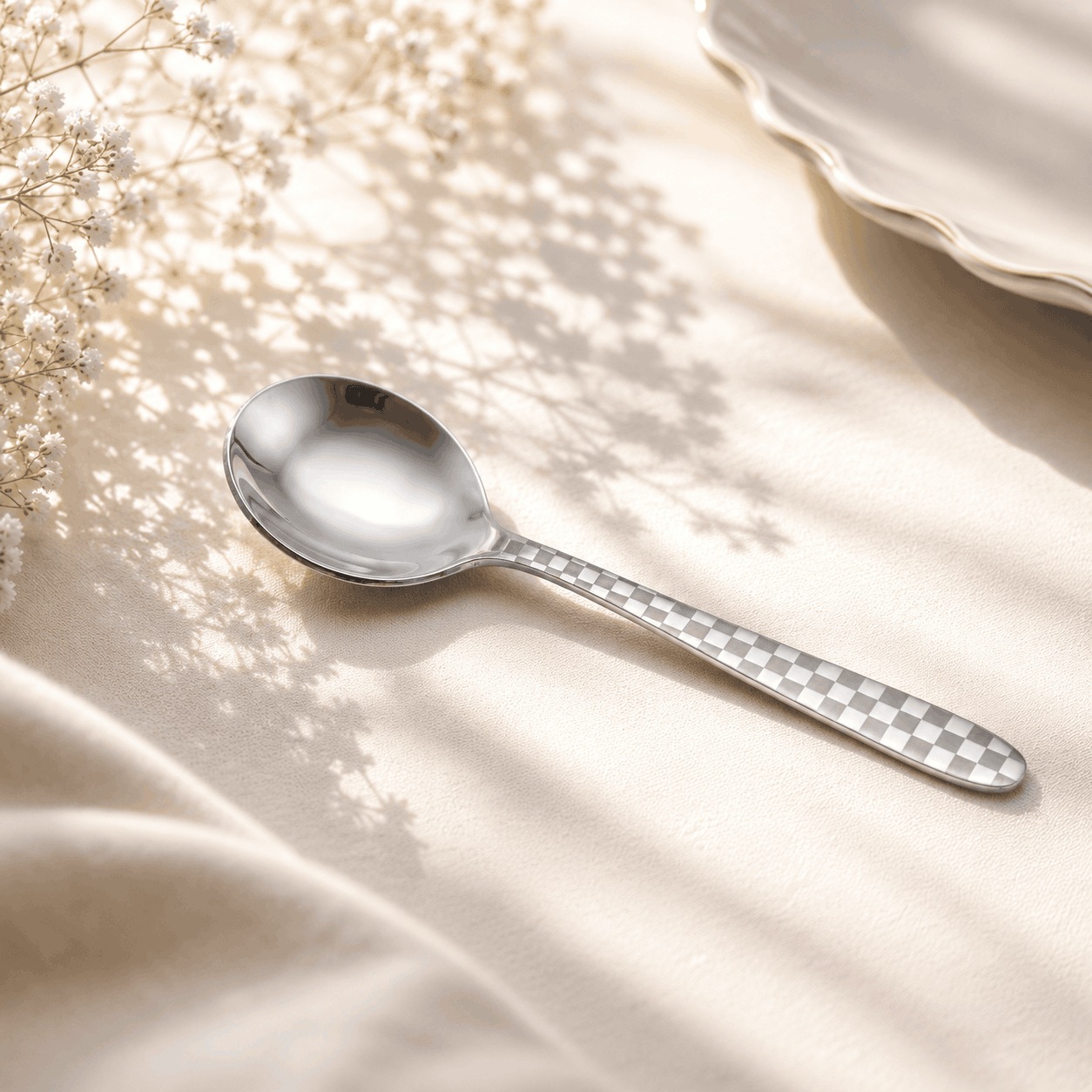 Lazer One 6-Piece Stainless Steel Silver Baby Soup Spoon Set Kaka Bawa Sons