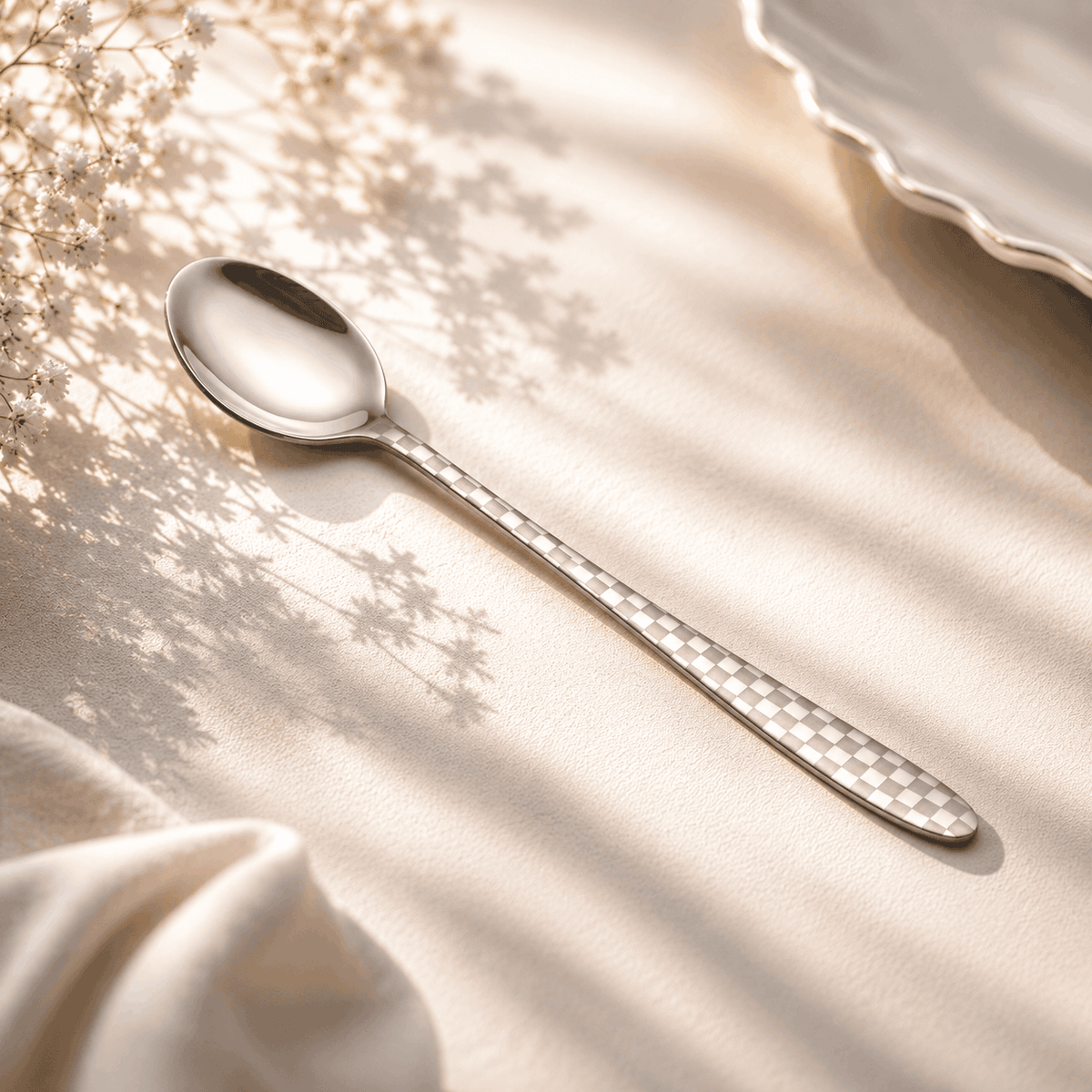 Lazer One 6-Piece Stainless Steel Silver Long Tea Spoon Set Kaka Bawa Sons