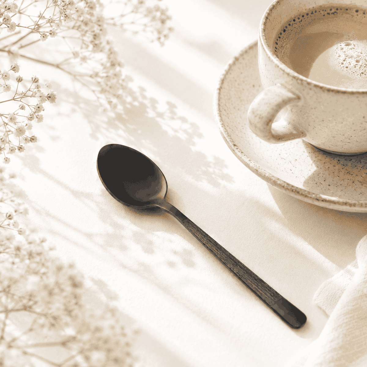 Black Tree Stainless Steel Black Coffee Spoon Set Kaka Bawa Sons