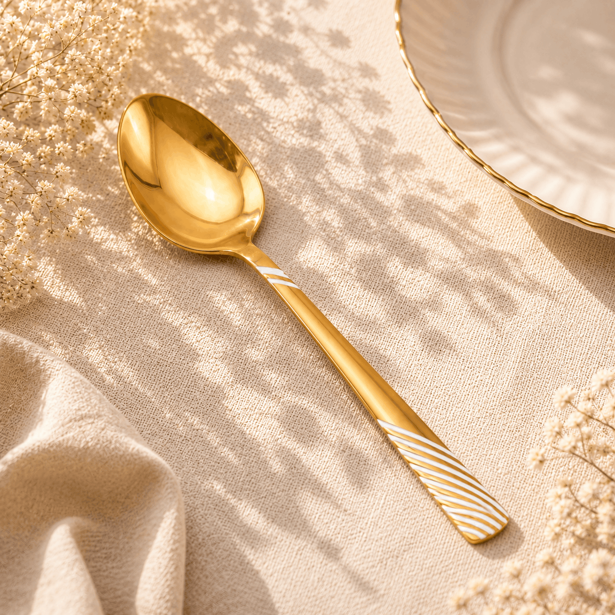 Blaze TPO Gold 6-Piece Stainless Steel Golden Table Spoon Set Kaka Bawa Sons