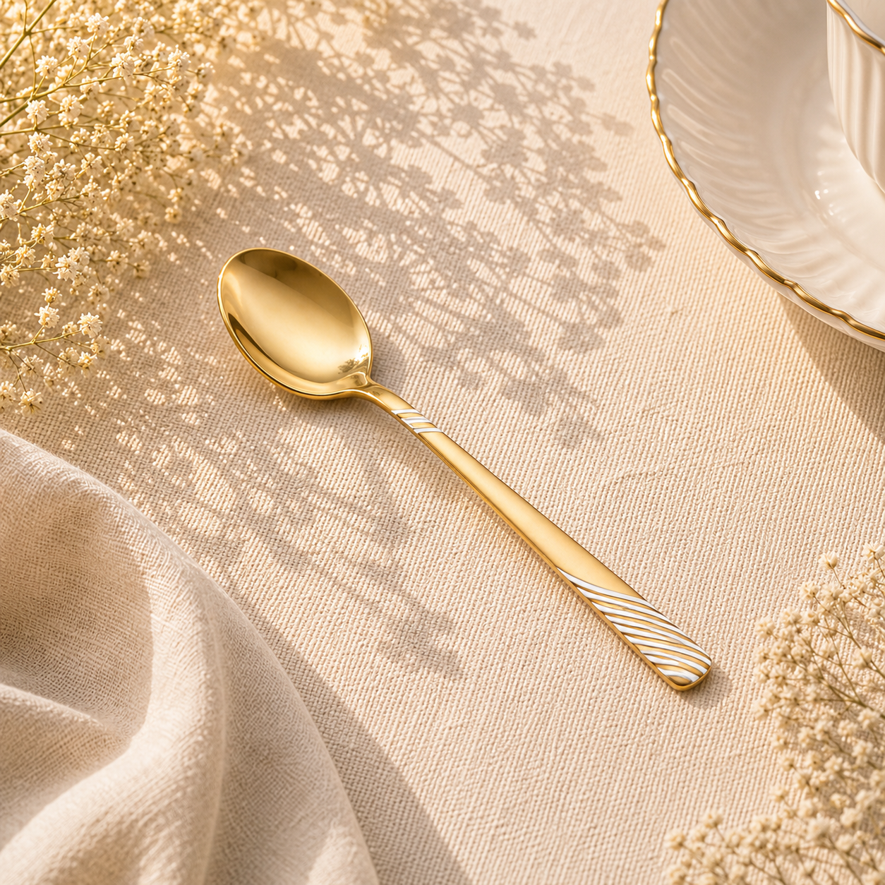 Blaze TPO Gold 6-Piece Stainless Steel Golden Coffee Spoon Set