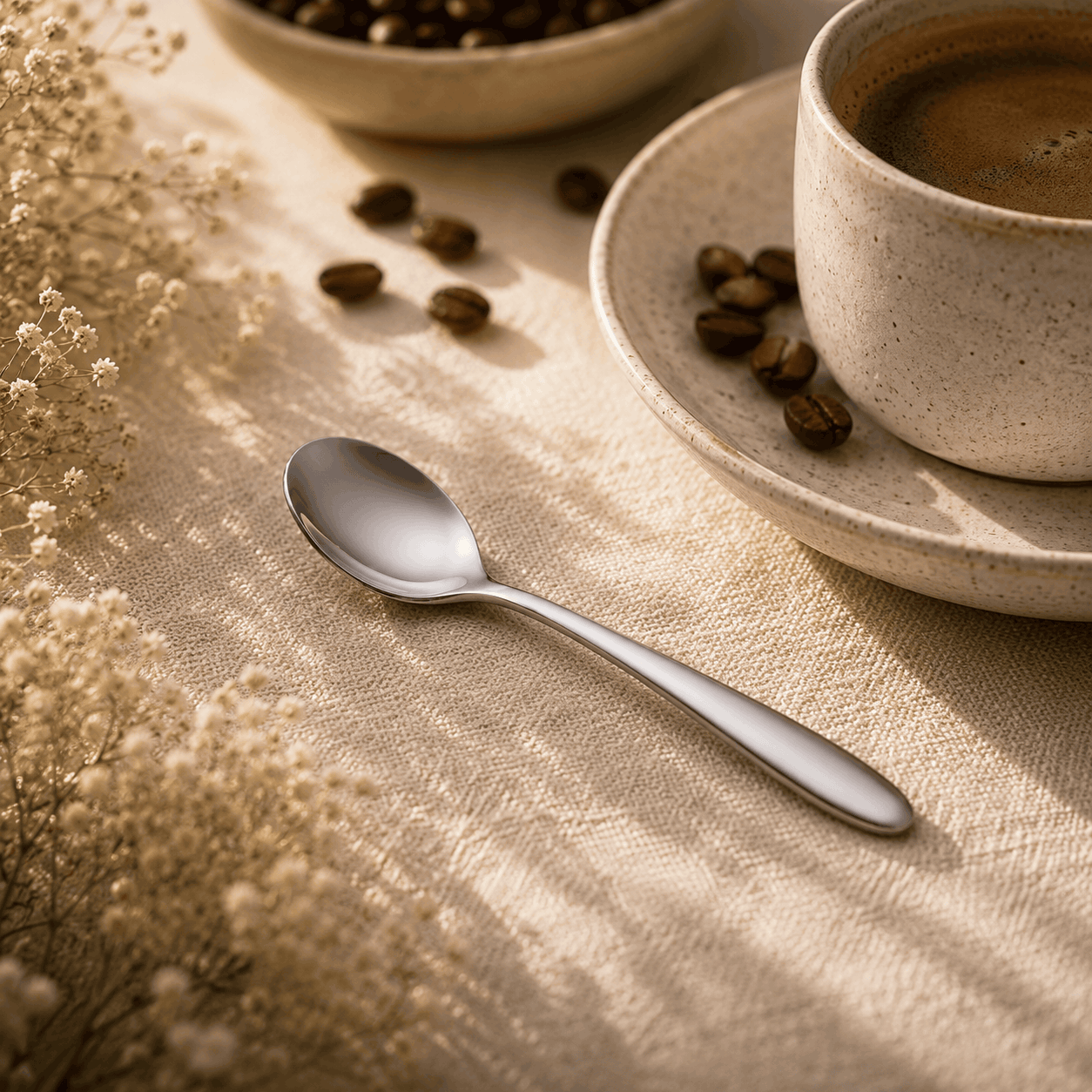 Value 6-Piece Stainless Steel Silver Coffee Spoon Set Kaka Bawa Sons