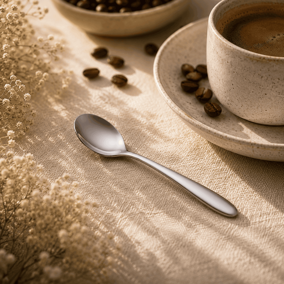 Value 6-Piece Stainless Steel Silver Coffee Spoon Set Kaka Bawa Sons