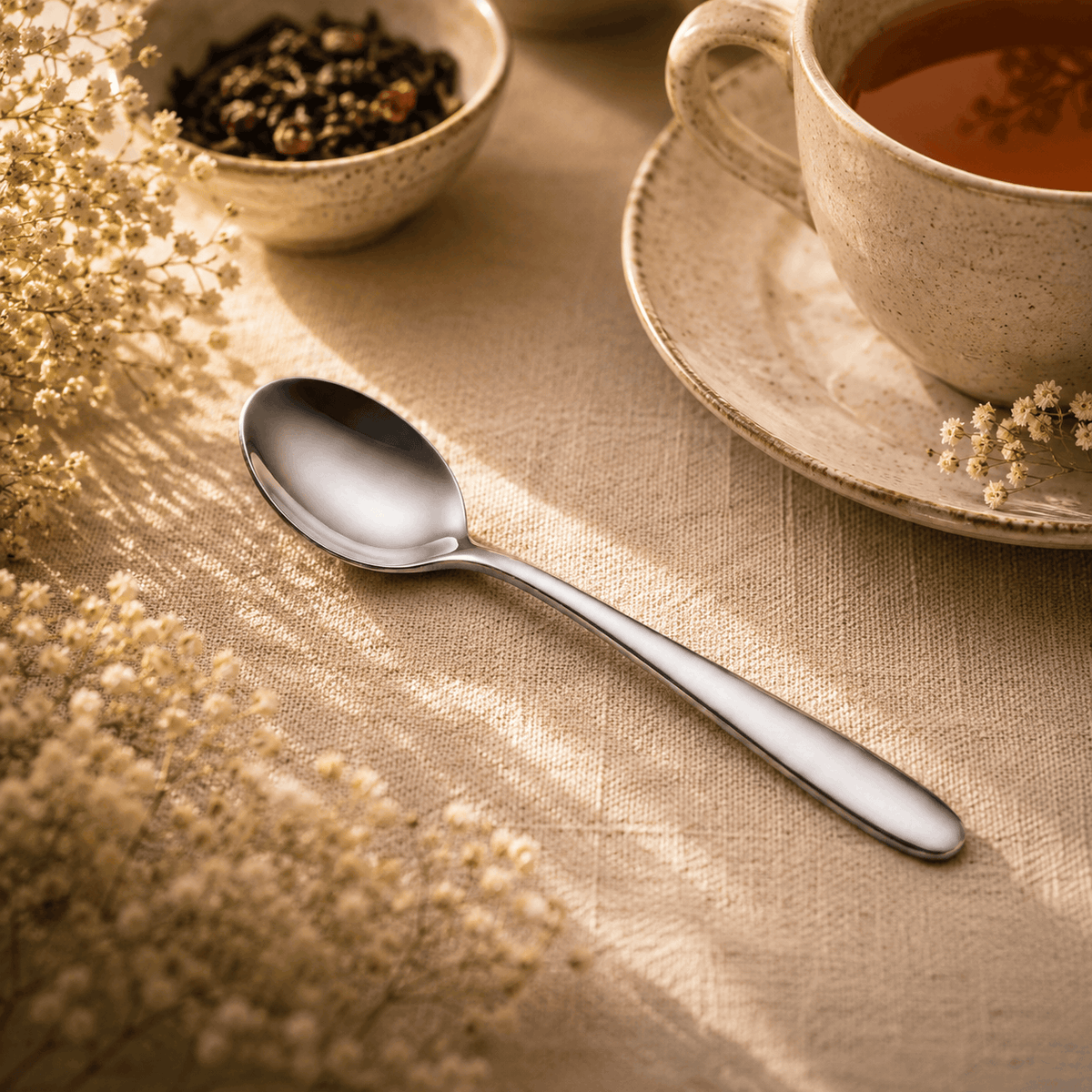 Value 6-Piece Stainless Steel Silver Tea Spoon Set Kaka Bawa Sons