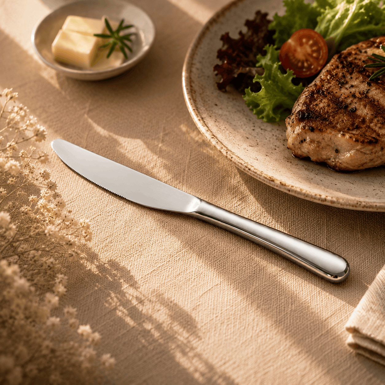 Value 6-Piece Stainless Steel Silver Table Knife Set Kaka Bawa Sons