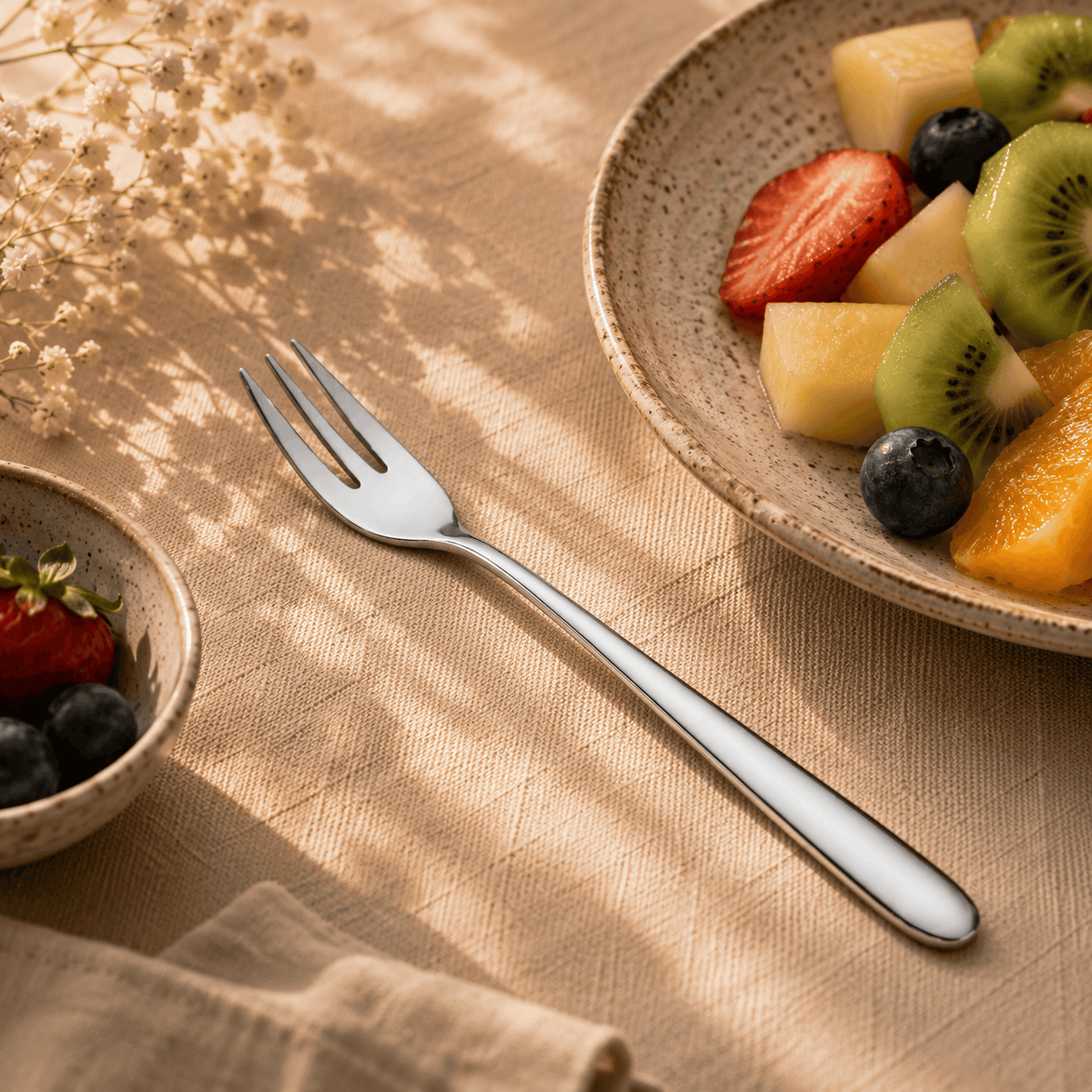 Value 6-Piece Stainless Steel Silver Fruit Fork Set Kaka Bawa Sons