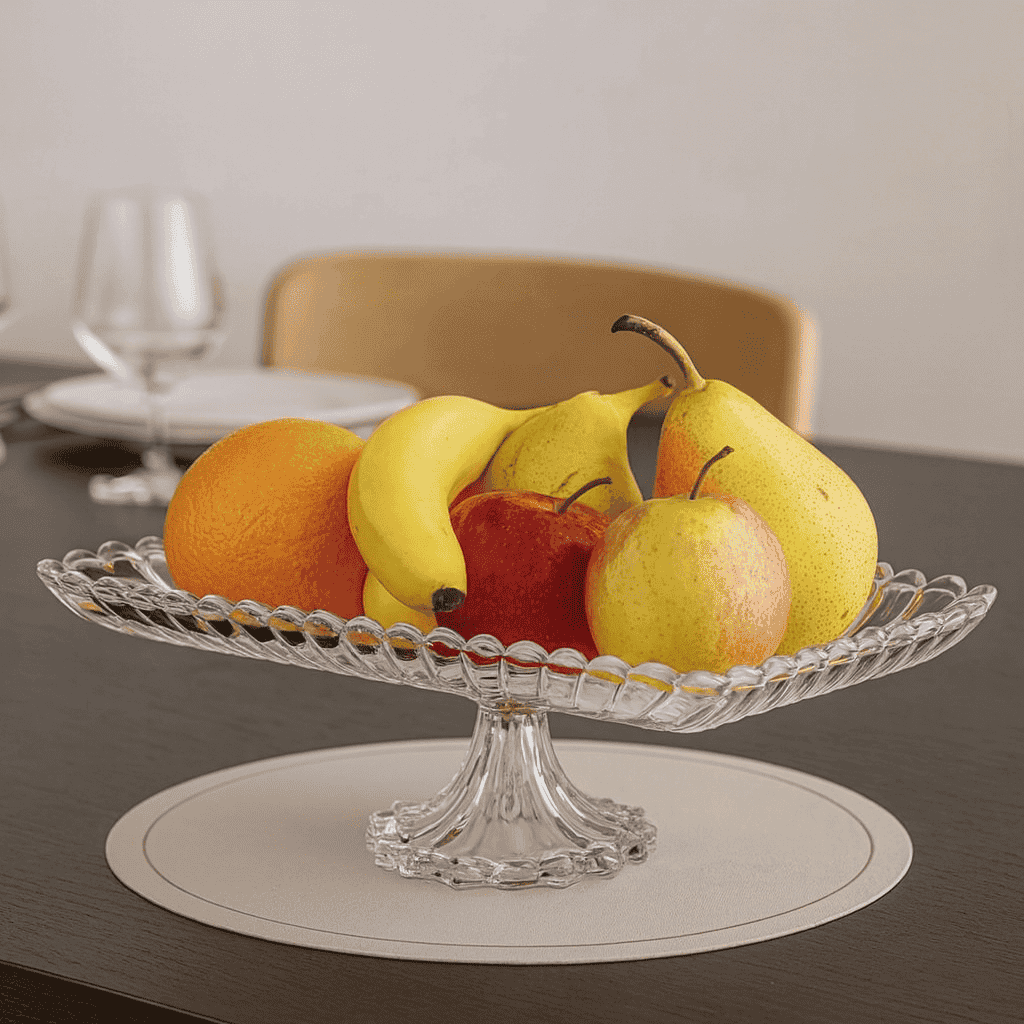 Danny Home Glass Serving Platter 15" Kaka Bawa Sons