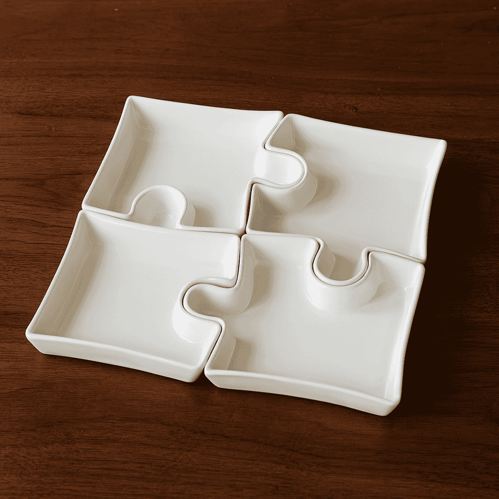 Danny Home 4-Piece Jigsaw Puzzle Dish Kaka Bawa Sons