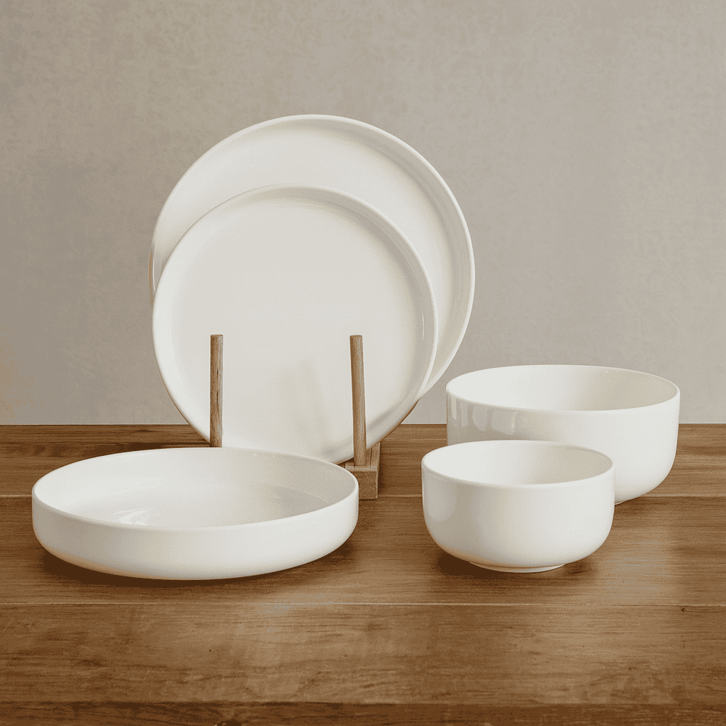 Danny Home 26-Piece Dinner Set Plain White Kaka Bawa Sons