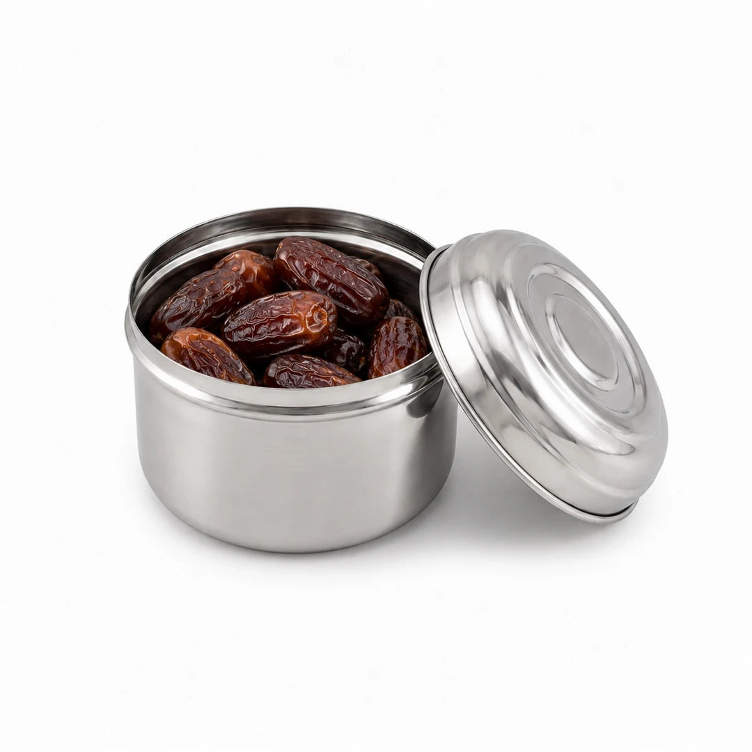 Stainless Steel Round Storage Box with Airtight Lid | 4-Inch