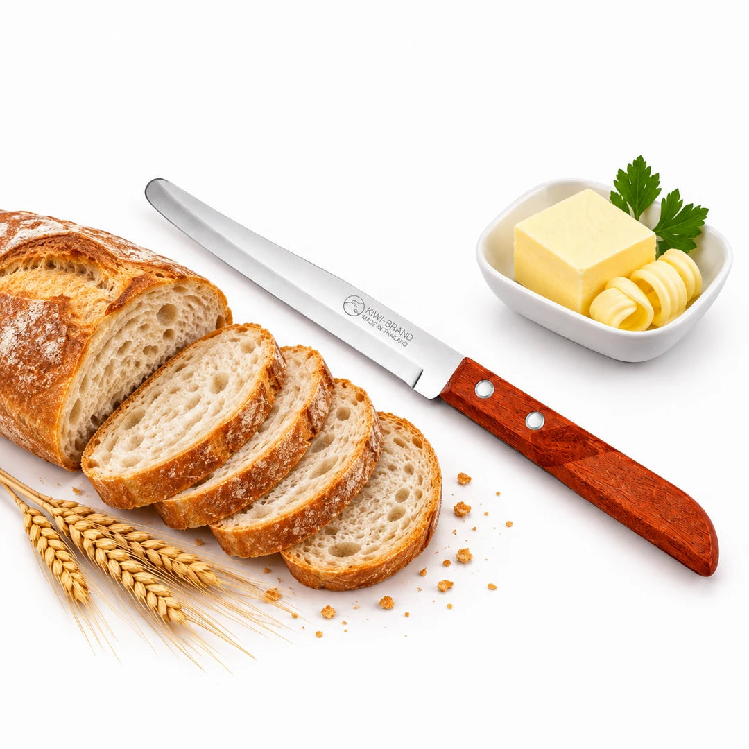 Kiwi 502 Stainless Steel Knife | 9-Inch Wood Handle