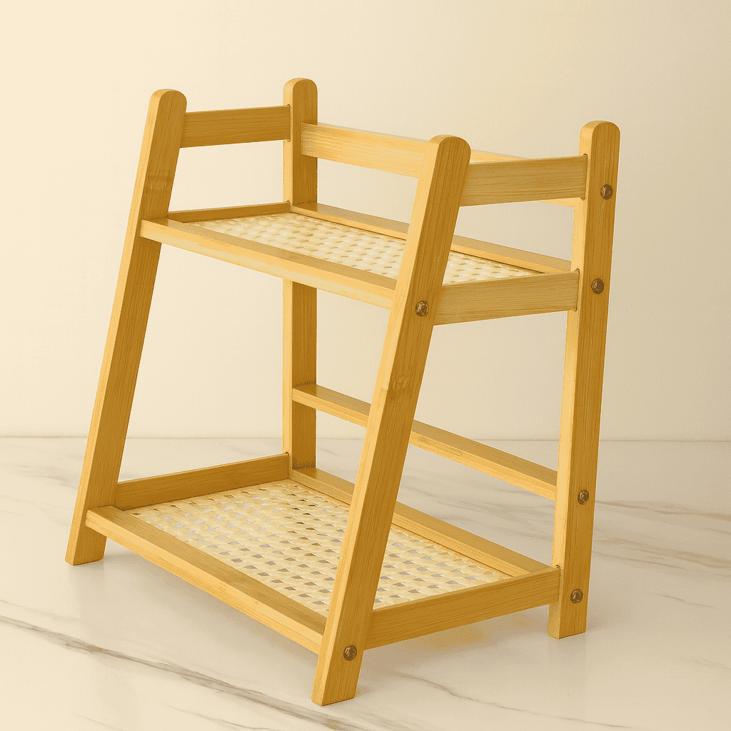2-Tier Wooden Pastry Stand 24 CM Kaka Bawa Sons