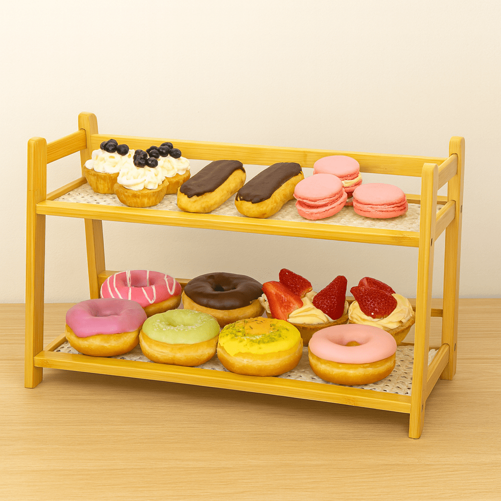 2-Tier Wooden Pastry Stand 45 cm Kaka Bawa Sons